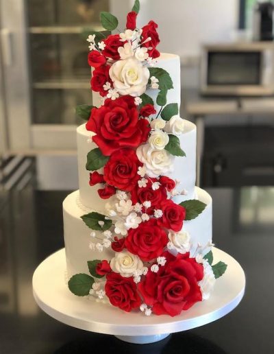 wedding cake rouge et blanc